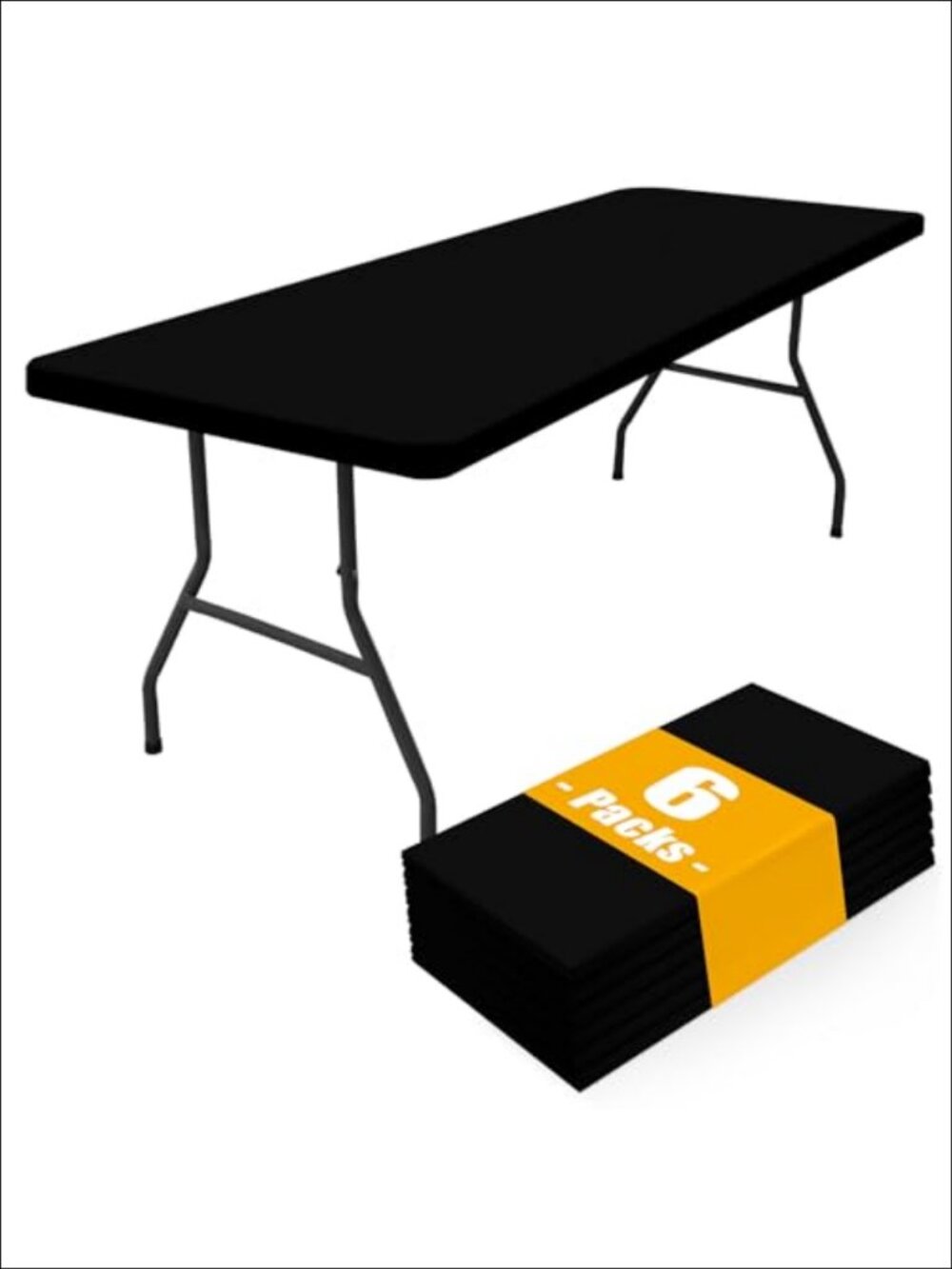 6 Pack Waterproof Elastic Fitted Polyester Tablecloth 30x72 Picnic Camping